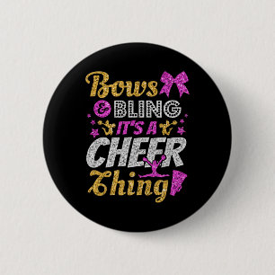 Cheerleader, Bows And Bling It's A Cheer Thing, Ch Button