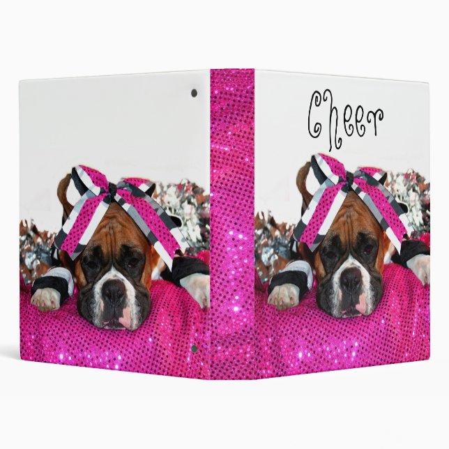 Cheerleader Boxer Dog binder (Background)