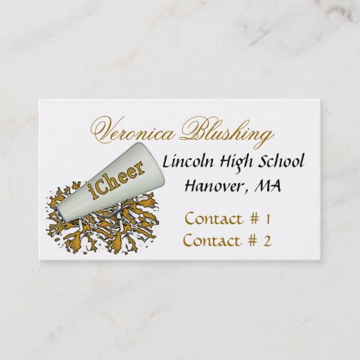 Customizable Cheerleader Business / Calling Card Business Card