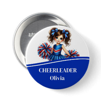 Cheerleader Button Pin