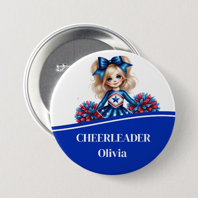 Cheerleader Button Pin (Front & Back)