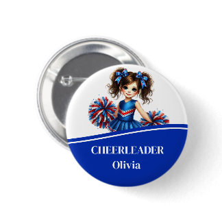 Cheerleader Button Pin