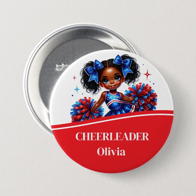 Cheerleader Button Pin (Front & Back)