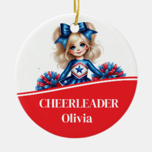 Cheerleader  ceramic ornament