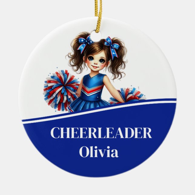 Cheerleader  ceramic ornament (Front)