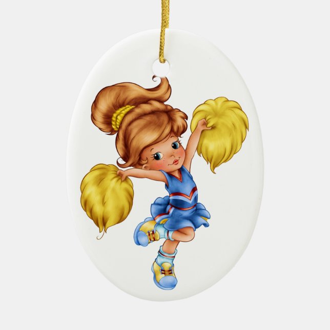 Cheerleader Ceramic Ornament (Front)