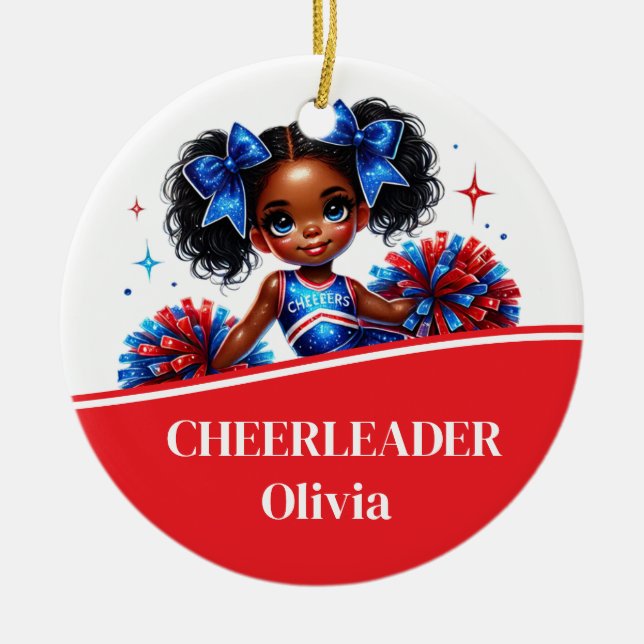 Cheerleader  ceramic ornament (Front)