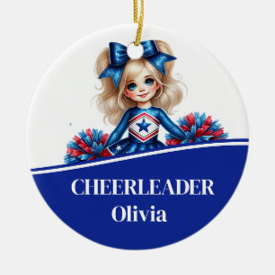 Cheerleader ceramic ornament