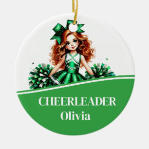Cheerleader ceramic ornament