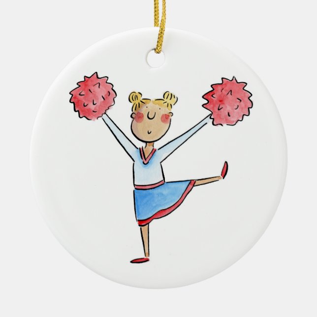 Cheerleader Ceramic Ornament (Front)