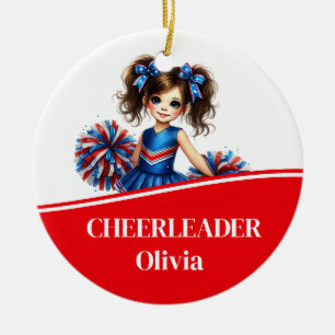 Cheerleader ceramic ornament