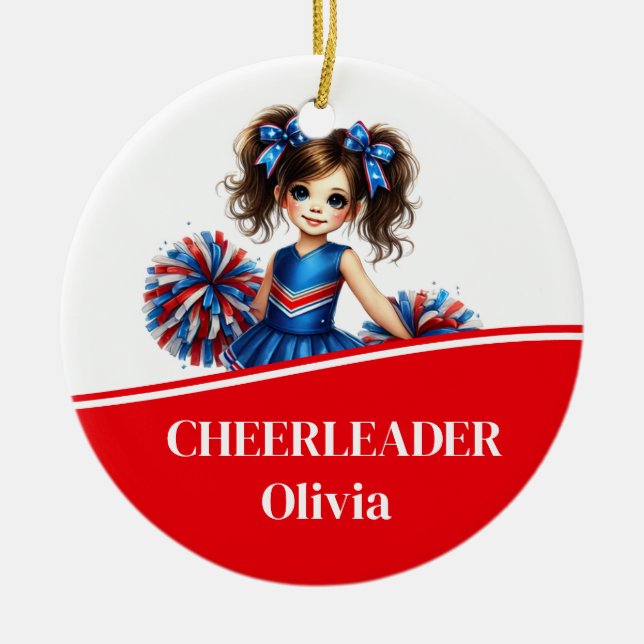 Cheerleader  ceramic ornament (Front)