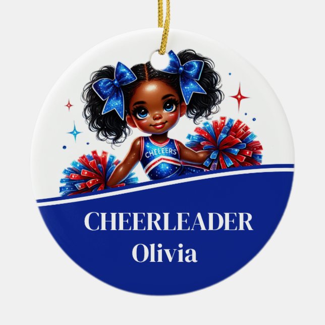 Cheerleader  ceramic ornament (Front)