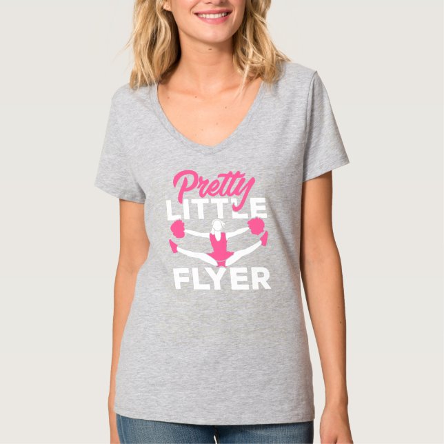 Cheerleader Cheer Girl Pretty Little Flyer Cute T-Shirt (Front)
