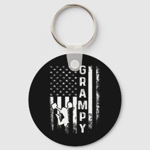 Cheerleader Cheer Grampy America Flag Vintage Xmas Keychain
