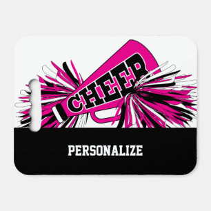 Cheerleader Cheer in Pink, White and Black Seat Cushion