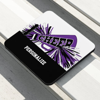 Cheerleader Cheer in Purple, White and Black Seat Cushion
