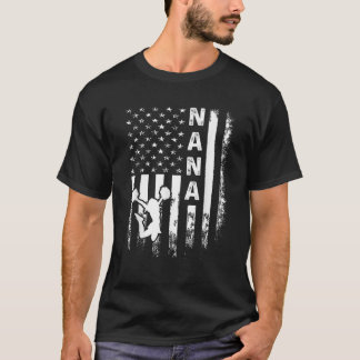 Cheerleader Cheer Nana America Flag Vintage Xmas T-Shirt
