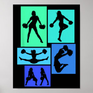 Cheerleader Cheer Poses For Women Girls Kids Teens Poster