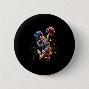 Cheerleader Cheering Cheerleading Team Cheer Girl Button