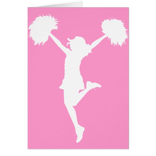 Cheerleader Cheering with Customizable Background Cards (Front)