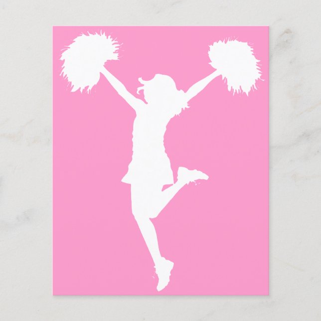 Cheerleader Cheering with Customizable Background Flyer (Front)