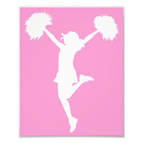 Cheerleader Cheering with Customizable Background Photo Print