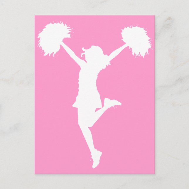 Cheerleader Cheering with Customizable Background Postcard (Front)