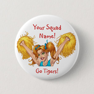 Cheerleader Cheerleading Customizable Button