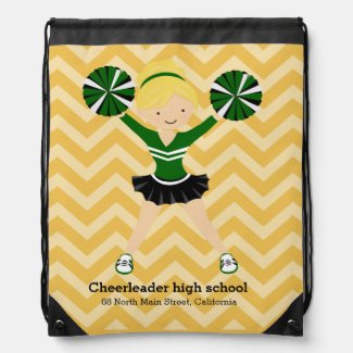 Cheerleader, choose your own background color drawstring backpack