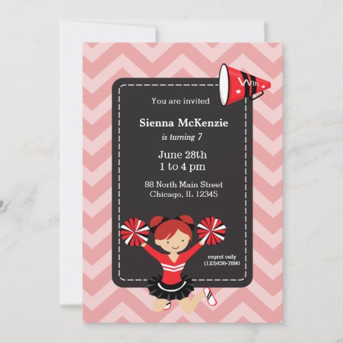 Cheerleader choose your own background color invitation