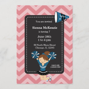 Cheerleader, choose your own background color invitation