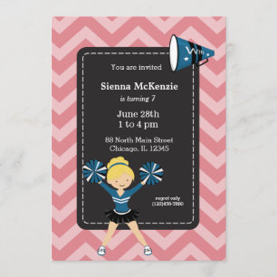 Cheerleader, choose your own background color invitation