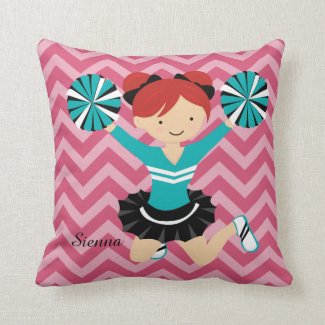 Cheerleader, choose your own background color pillow