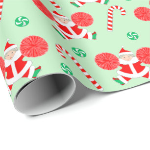 Cheerleader Christmas Holiday Gift Wrapping Paper