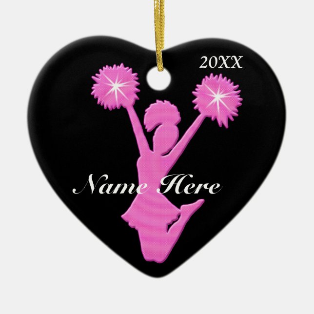 Cheerleader Christmas Ornaments PERSONALIZED (Front)