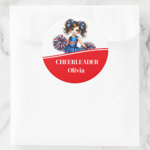 Cheerleader classic round sticker