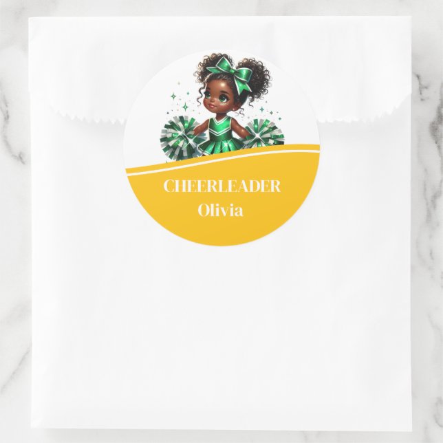 Cheerleader  classic round sticker (Bag)