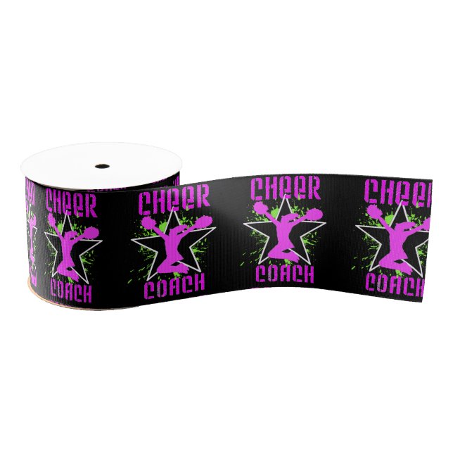 Cheerleader Coach Black 3" grosgrain Ribbon (Spool)