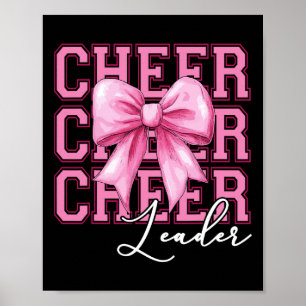 Cheerleader Coquette Bow Retro Cheerleading Women Poster