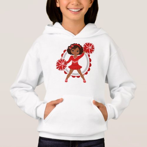 Cheerleader _ Cute Red African American Cheer Hoodie