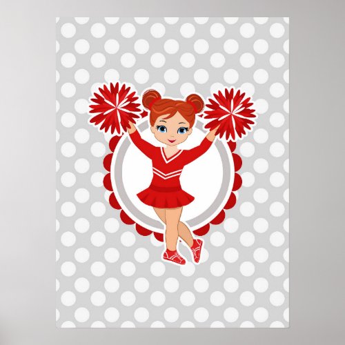 Cheerleader _ Cute Red Redhead Cheer Poster