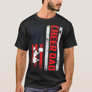 Cheerleader Dad  Cheer Dad American Us Flag Father T-Shirt