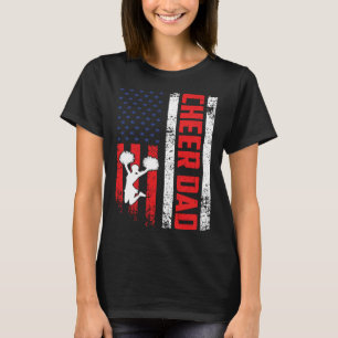 Cheerleader Dad  Cheer Dad American Us Flag Father T-Shirt