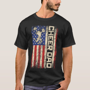 Cheerleader Dad Funny Cheer Dad American US Flag F T-Shirt