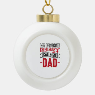 Cheerleader Dad Vintage Engraving Shirt Design_1 Ceramic Ball Christmas Ornament