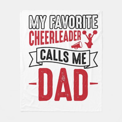 Cheerleader Dad Vintage Engraving Shirt Design_1 Fleece Blanket