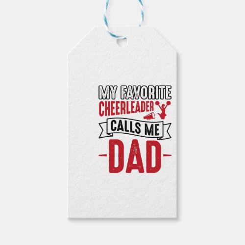 Cheerleader Dad Vintage Engraving Shirt Design_1 Gift Tags