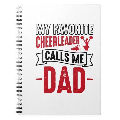 Cheerleader Dad Vintage Engraving Shirt Design_1 Notebook