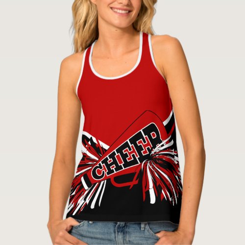 Cheerleader _ Dark Red White  Black Tank Top